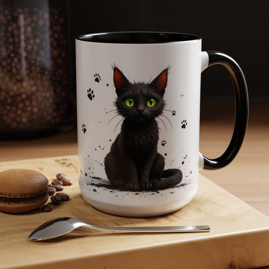 Black Cat Coffee Mug, Large 15oz
