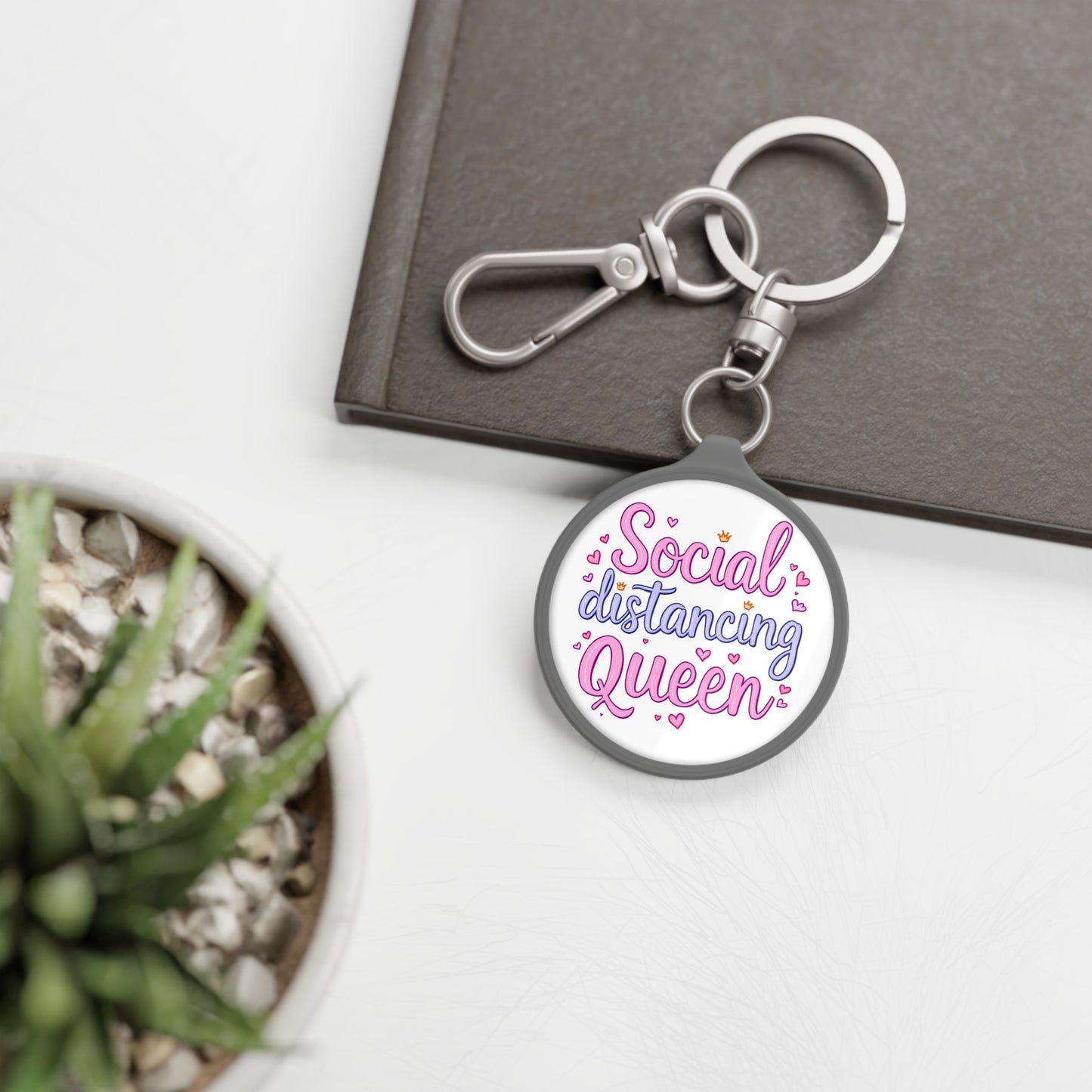 Social Distancing Queen Keyring Tag