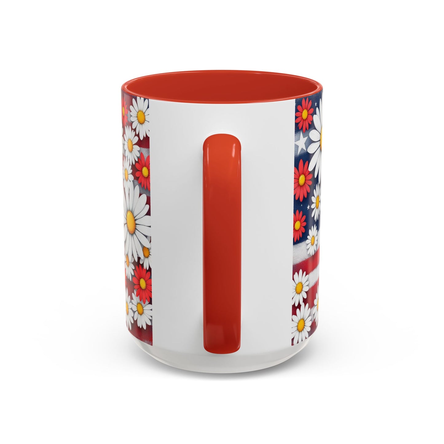 Patriotic Floral Coffee Mug, Large 15oz