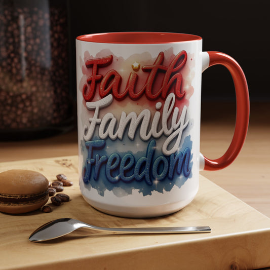 Faith Family Freedom Coffee Mug, Large 15oz