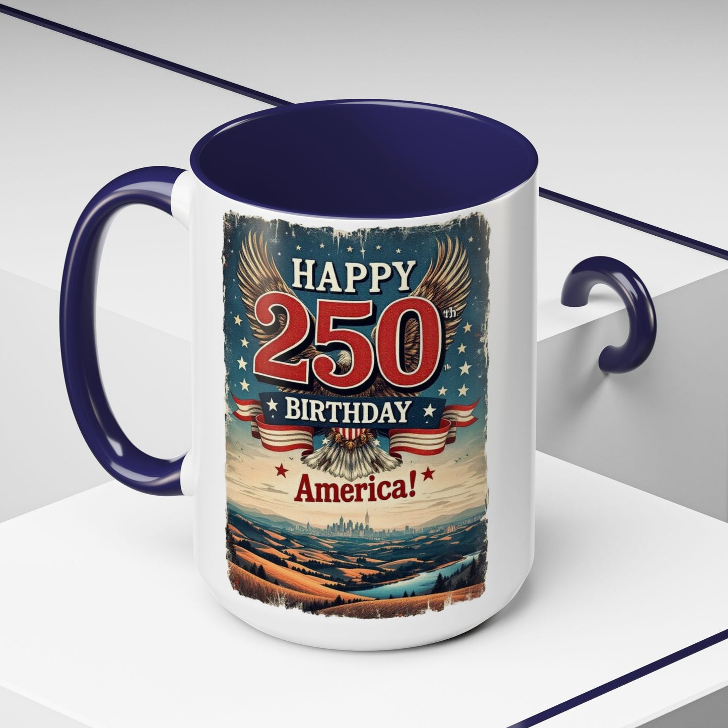 250th Birthday America Coffee Mug, Large 15oz