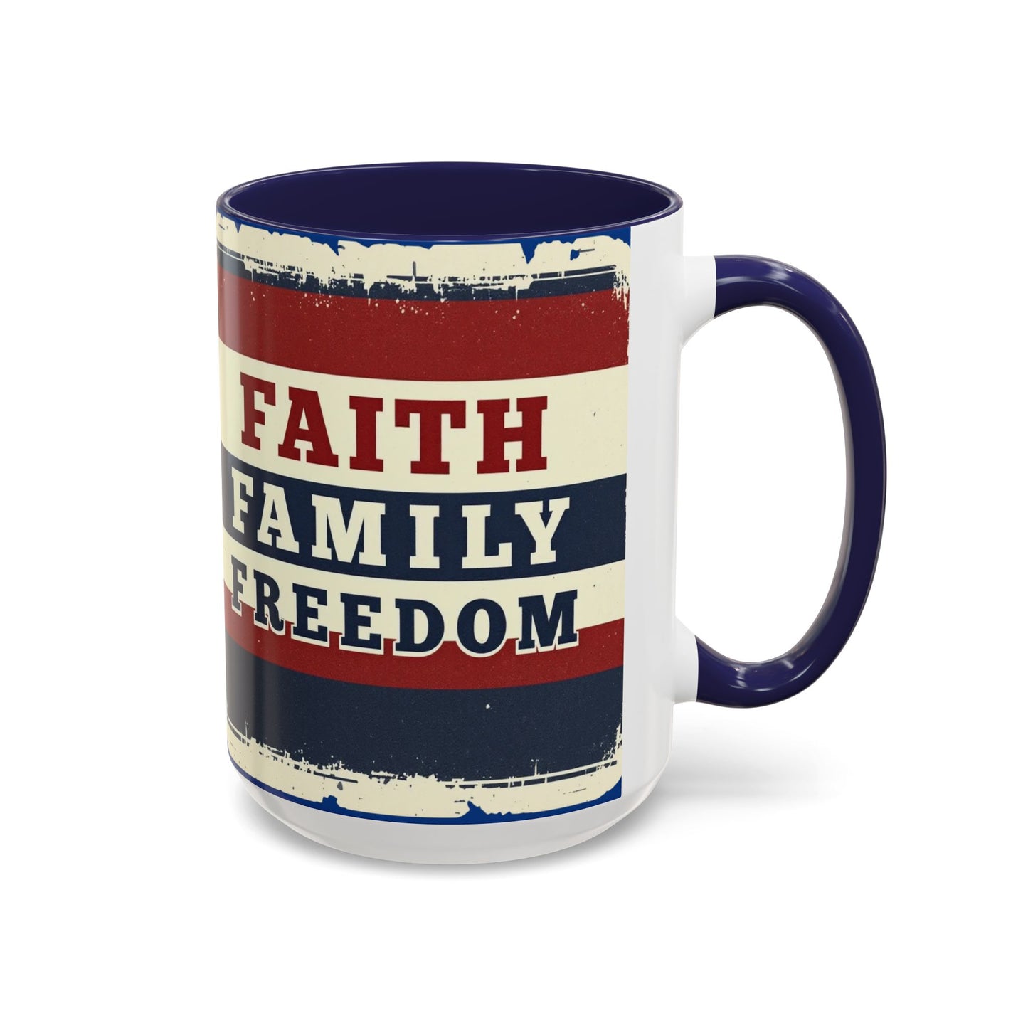 Faith Family Freedom Patriotic Coffee Mug, Large 15oz
