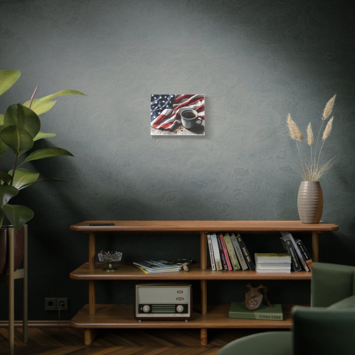 American Flag, Patriotic Canvas Wall Art Print, 16” X 12”