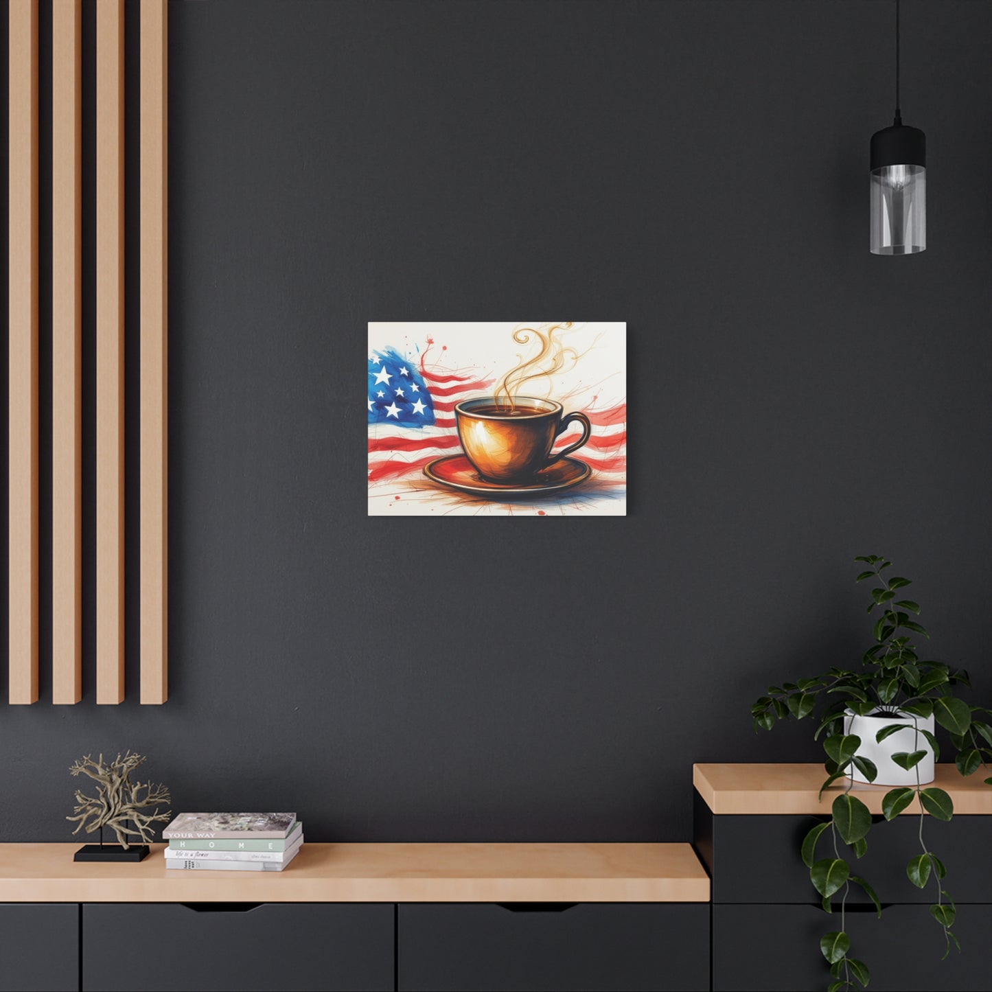 Patriotic Coffee Lovers Canvas Wall Art, 24” X 18”