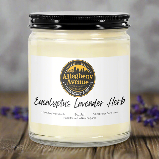 Eucalyptus Lavender Herb 9oz Hand Poured Jar Candle - Allegheny Avenue