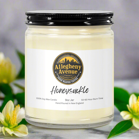 Honeysuckle 9oz Hand Poured Jar Candle - Allegheny Avenue