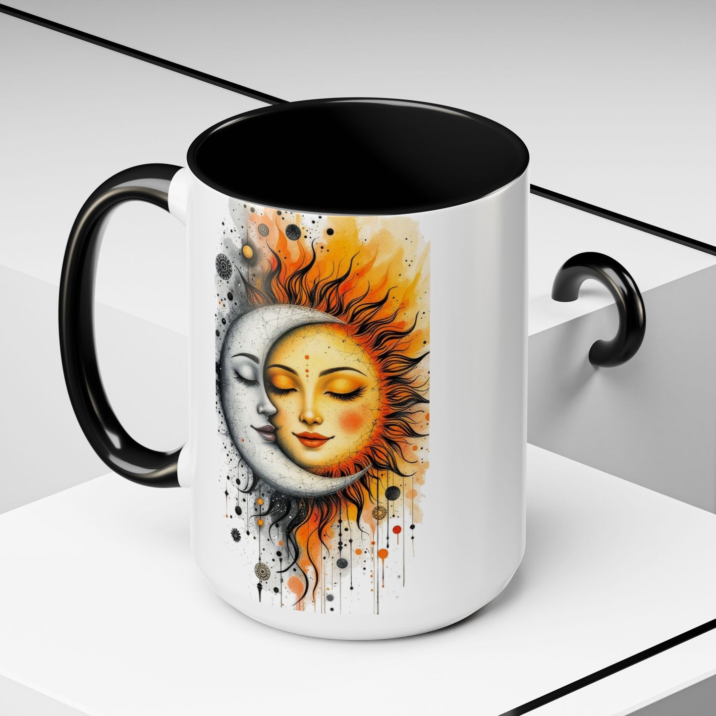 Celestial Sun and Moon Coffee Mug, Large 15oz