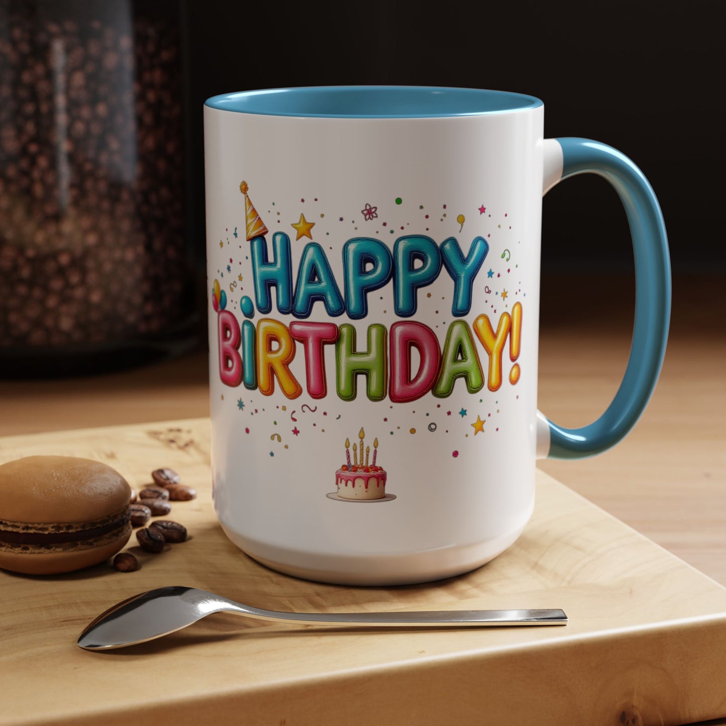 Happy Birthday Coffee Mug, 2 color choices available, Large 15oz