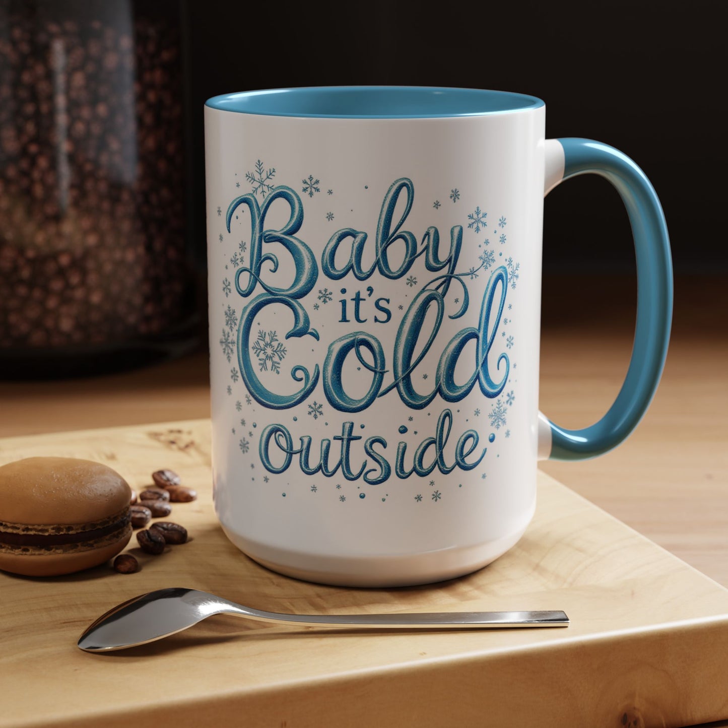Winter Coffee Mug, Baby Its Cold Outside, Large 15oz