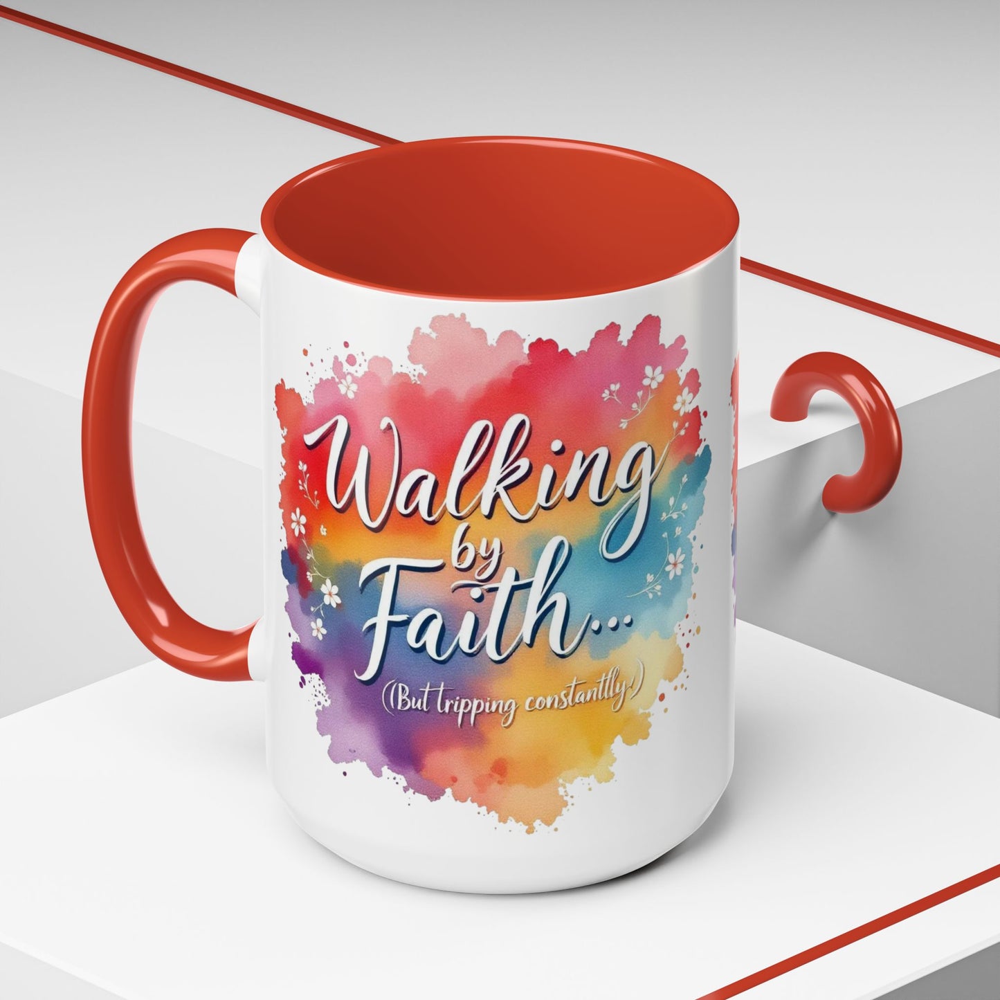 Walking by Faith Coffee Mug, Large 15oz