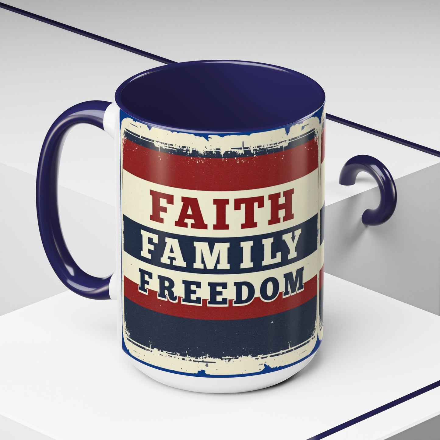 Faith Family Freedom Patriotic Coffee Mug, Large 15oz