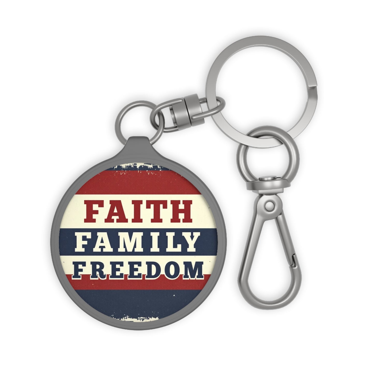 Faith Family Freedom Keyring Tag