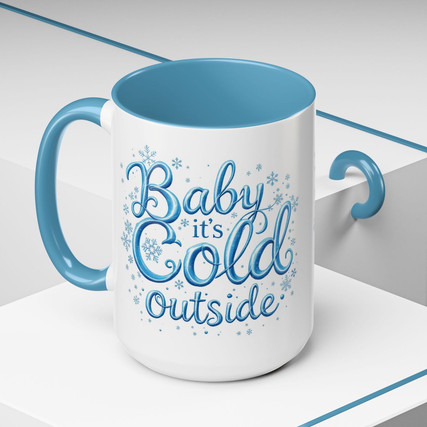 Winter Coffee Mug, Baby Its Cold Outside, Large 15oz