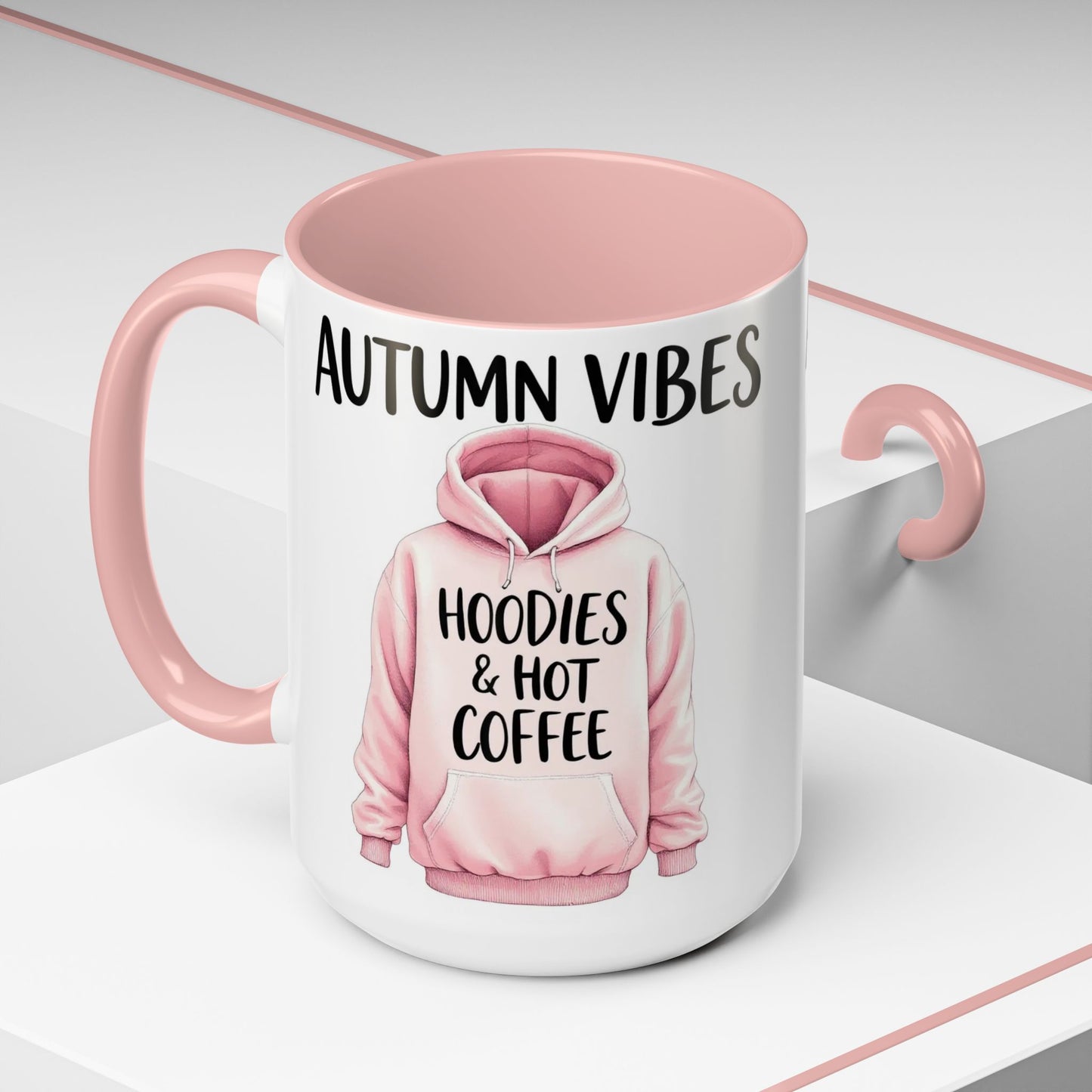 Autumn Vibes Coffee Mug, Hoodies & Hot Coffee, Large 15oz