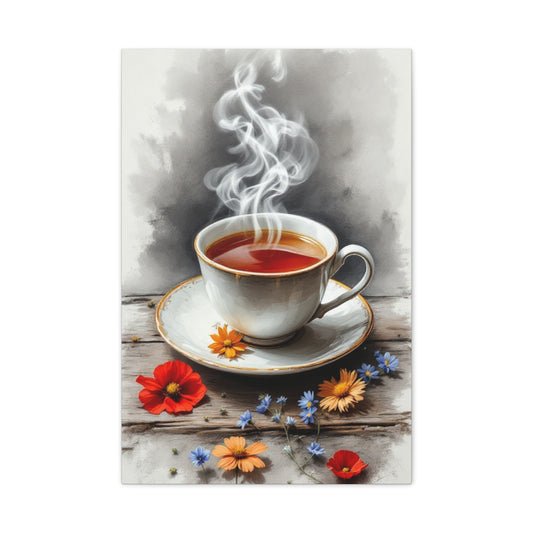 Cozy Tea Time Canvas Wall Art Print, 20” X 30”