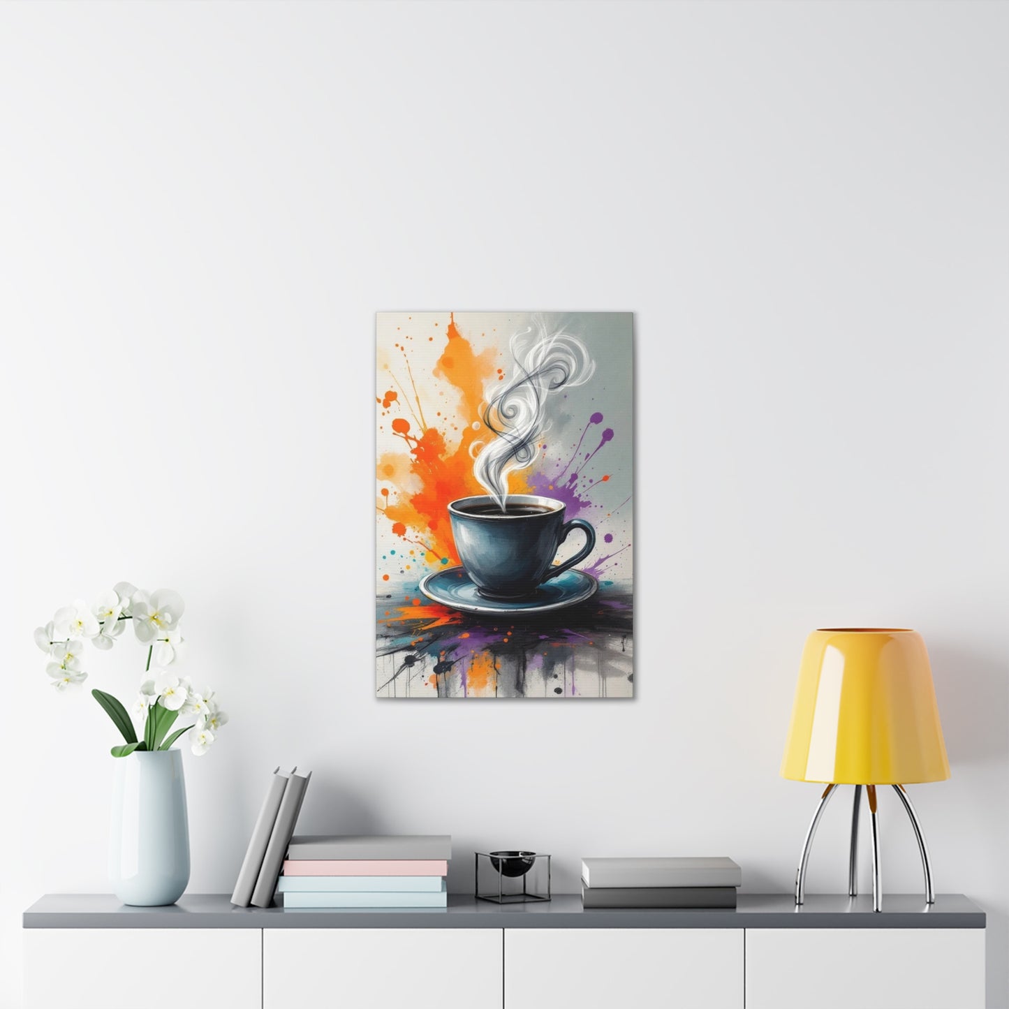Vibrant Coffee Canvas Wall Art Print, 20" X 30"