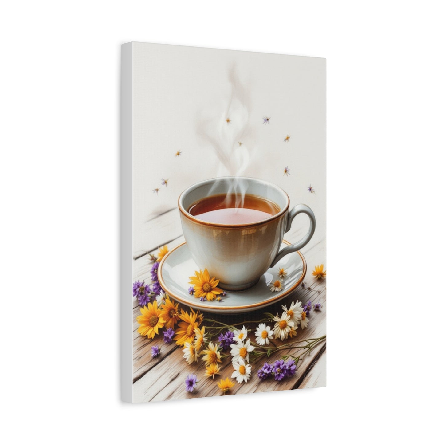 Floral Tea Time Canvas Wall Art Print, 12” X 18”