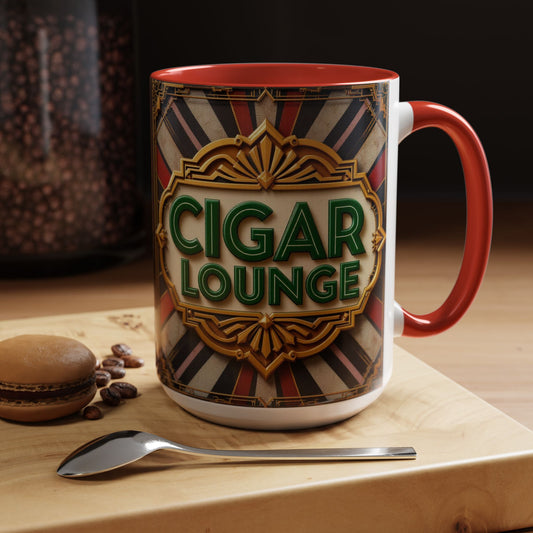 Cigar Lounge Coffee Mug, Large 15oz