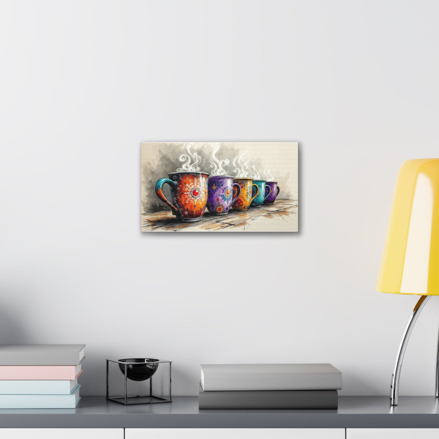 Coffee Mug Canvas Wall Art Print (2 of 3), 14" X 8"