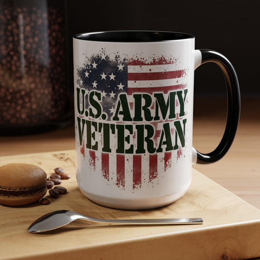 U.S. Army Veteran Coffee Mug, Large 15oz