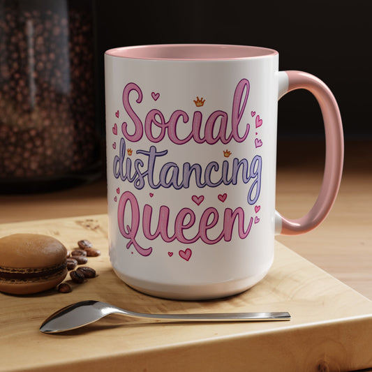 Social Distancing Queen Coffee Mug, Large 15oz