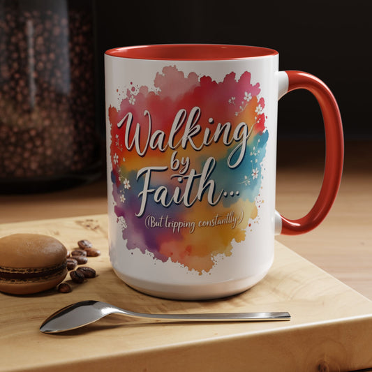 Walking by Faith Coffee Mug, Large 15oz