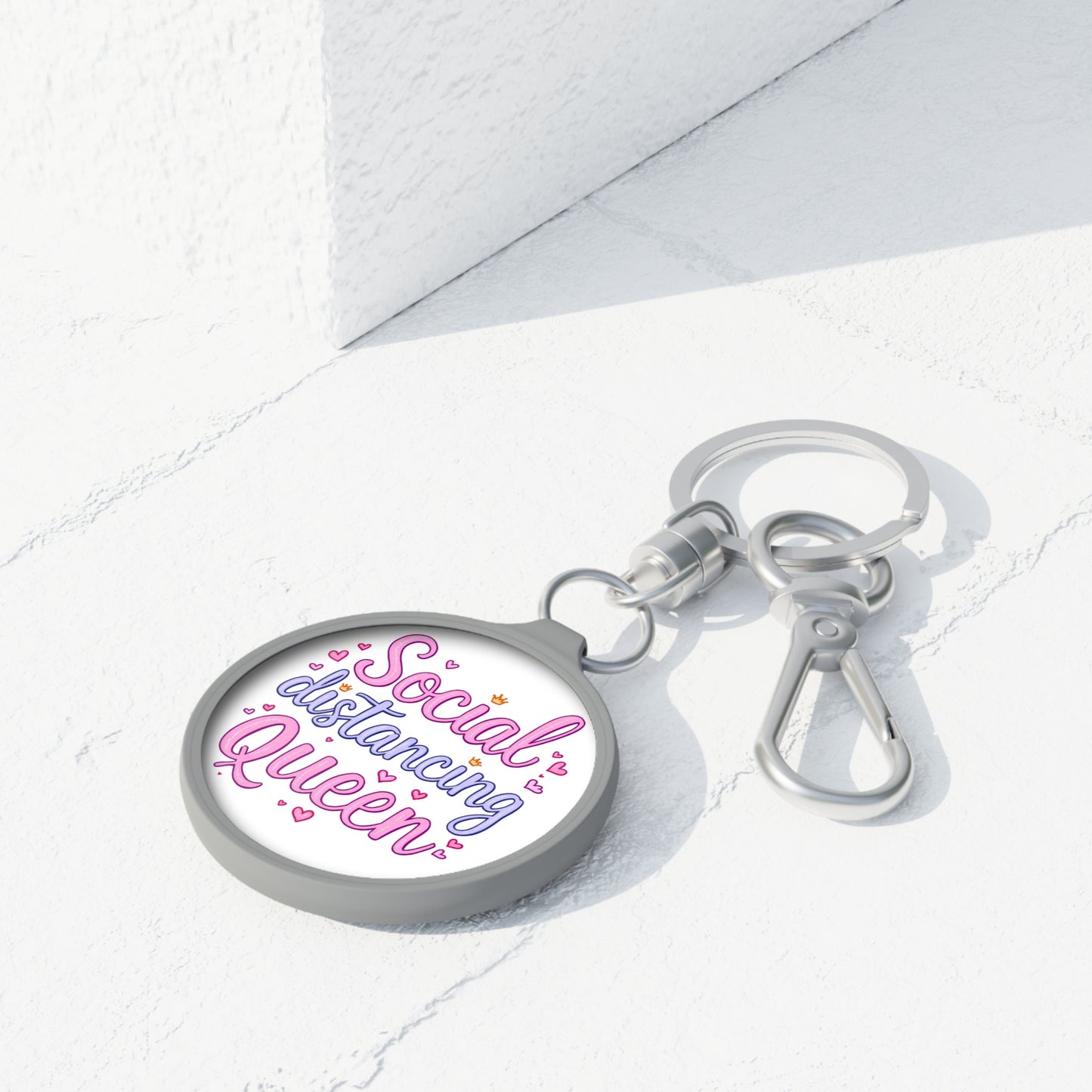 Social Distancing Queen Keyring Tag