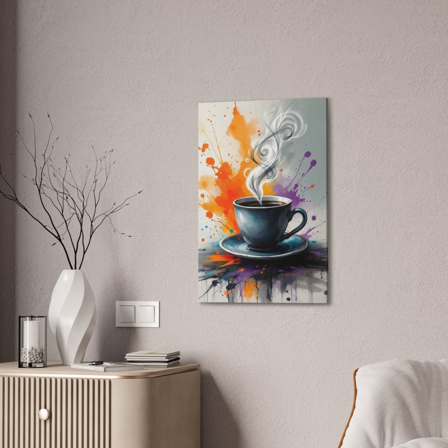 Vibrant Coffee Canvas Wall Art Print, 20" X 30"