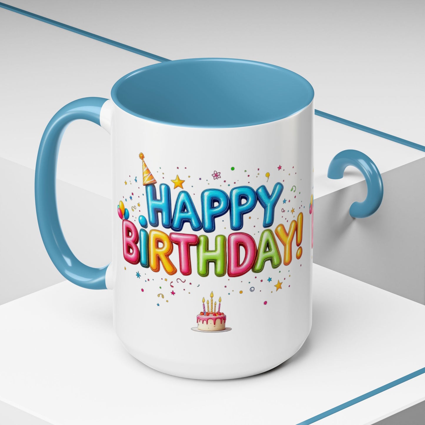 Happy Birthday Coffee Mug, 2 color choices available, Large 15oz