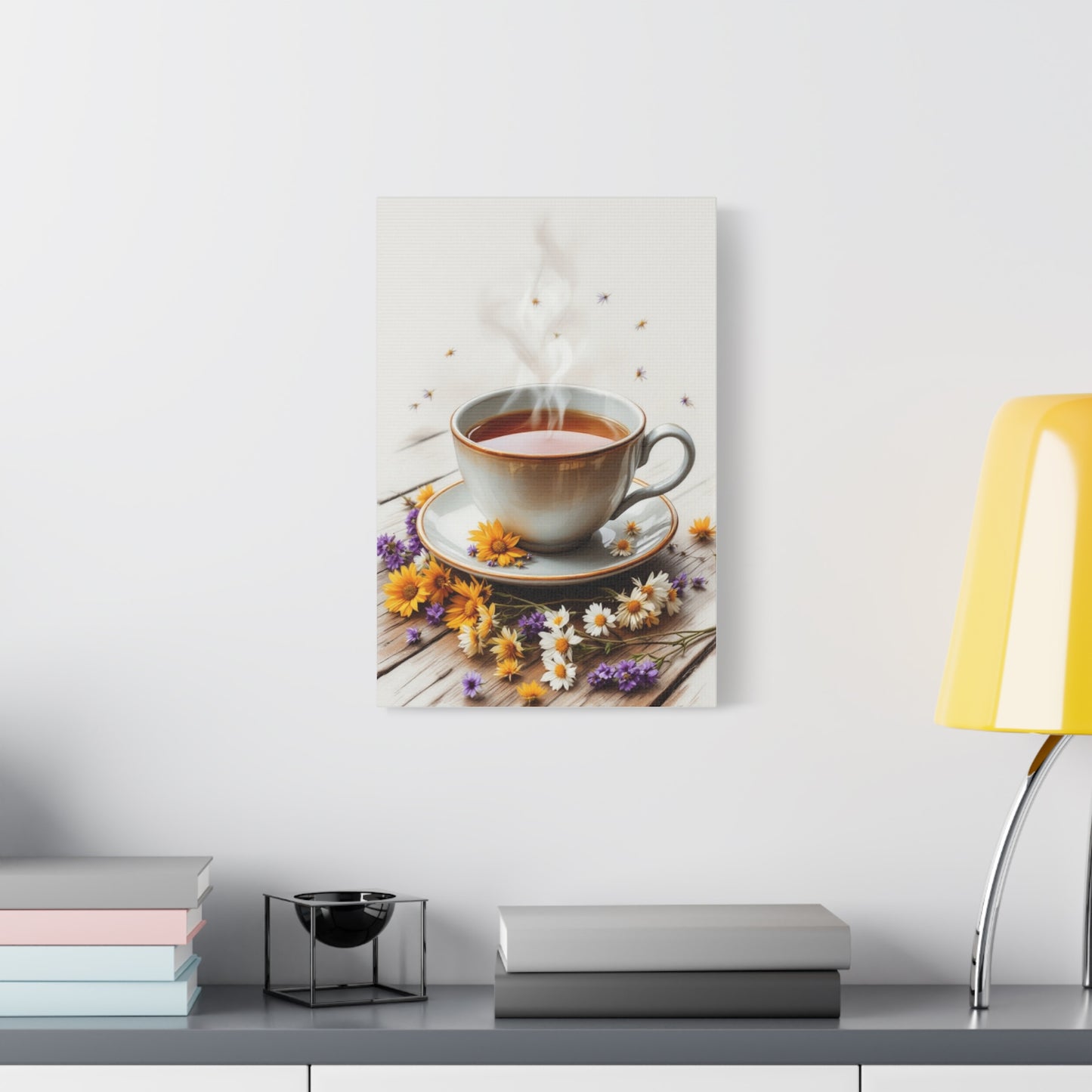 Floral Tea Time Canvas Wall Art Print, 12” X 18”