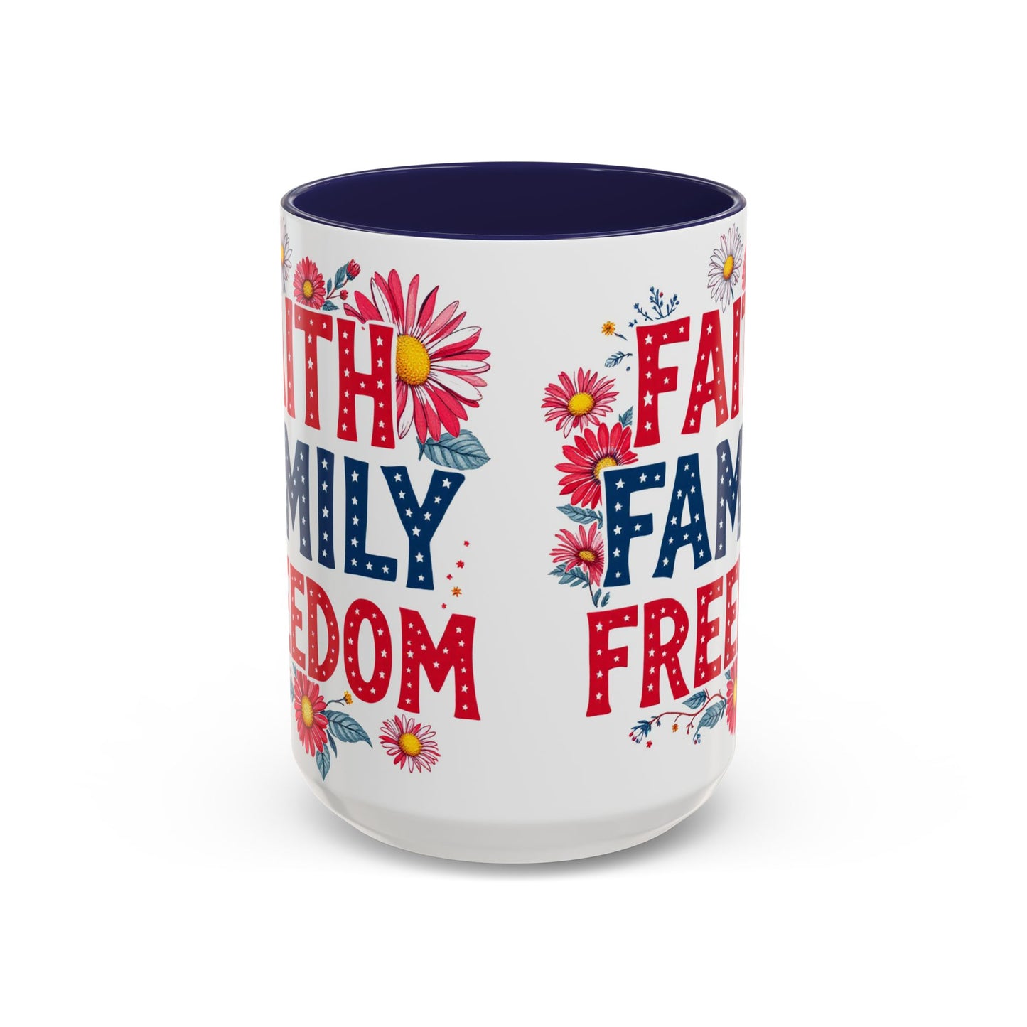 Faith Family Freedom Floral Coffee Mug, Large 15oz