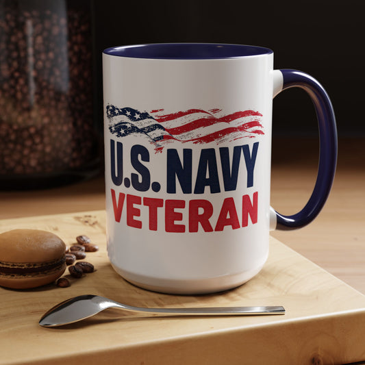U.S. Navy Veteran Coffee Mug, Large 15oz