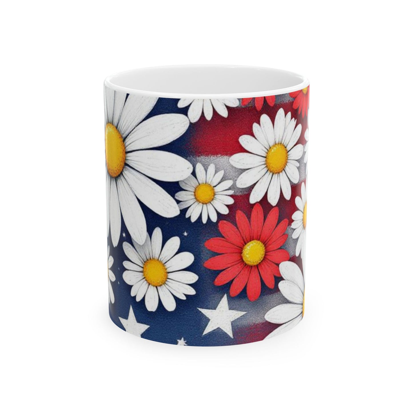 Patriotic Floral Ceramic Coffee Mug - Allegheny Avenue