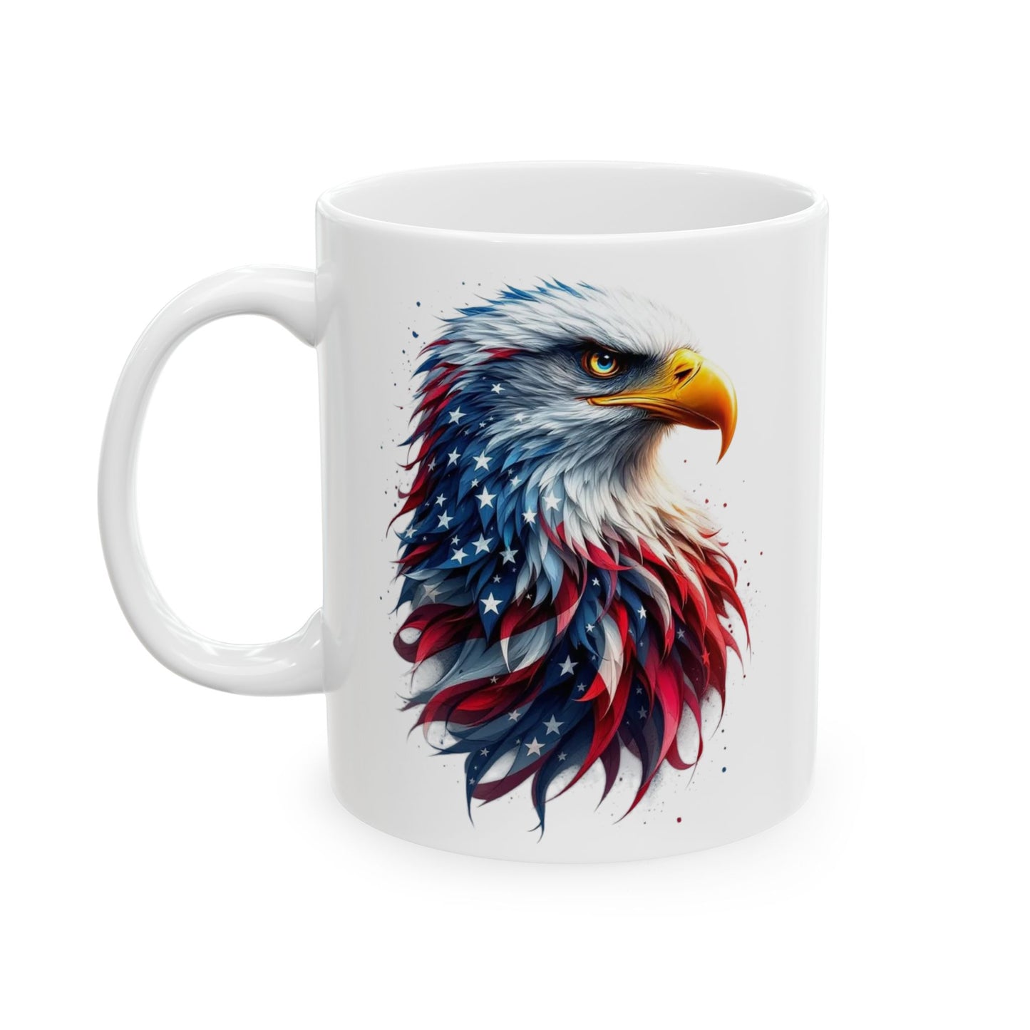 Patriotic USA Bald Eagle American Flag Design Ceramic Coffee Mug - Allegheny Avenue