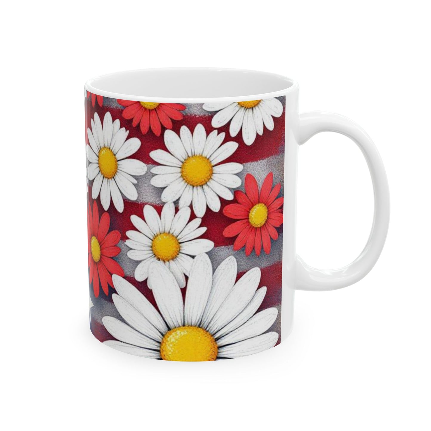 Patriotic Floral Ceramic Coffee Mug - Allegheny Avenue