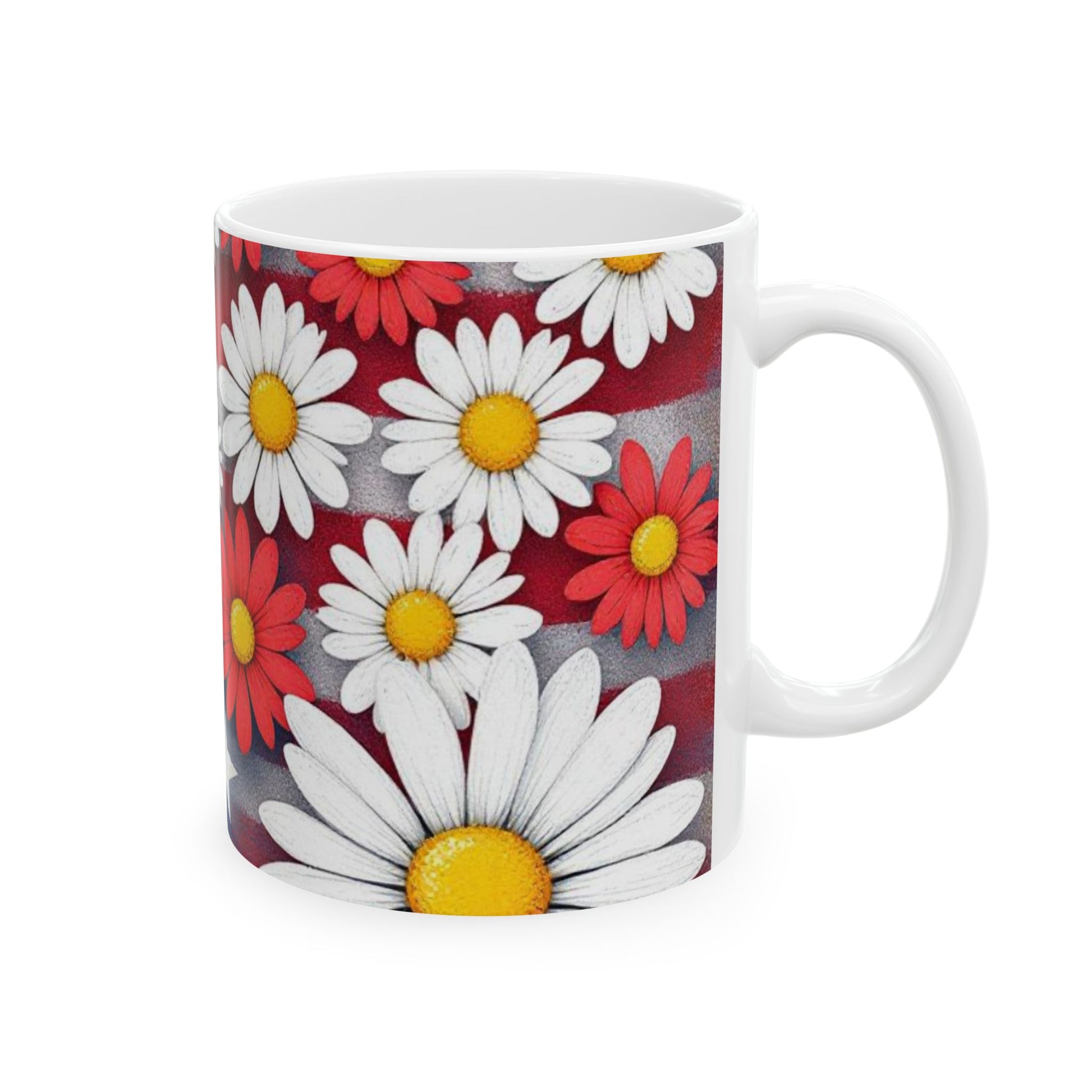 Patriotic Floral Ceramic Coffee Mug - Allegheny Avenue