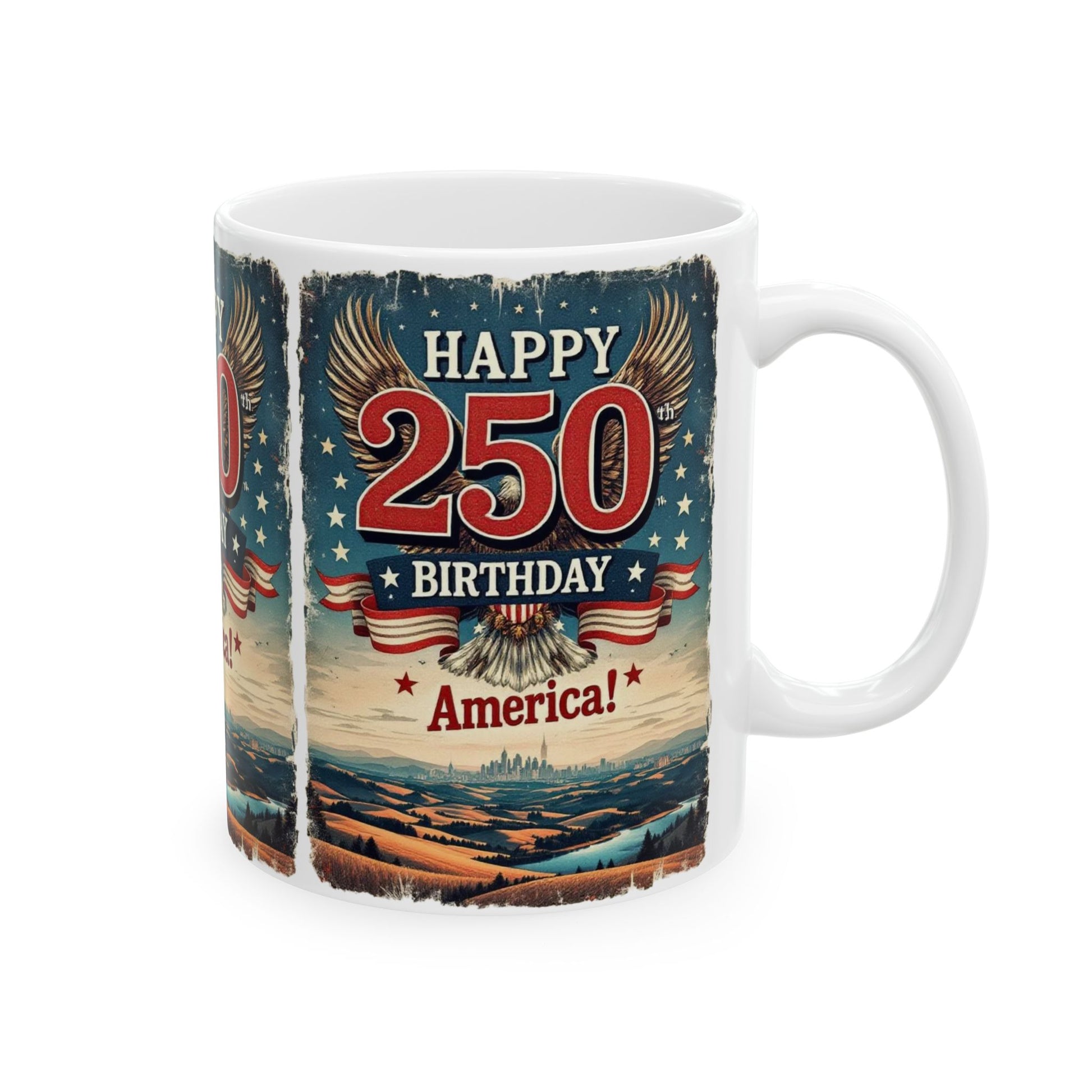 Happy 250th Birthday America Patriotic Coffee Mug - Allegheny Avenue
