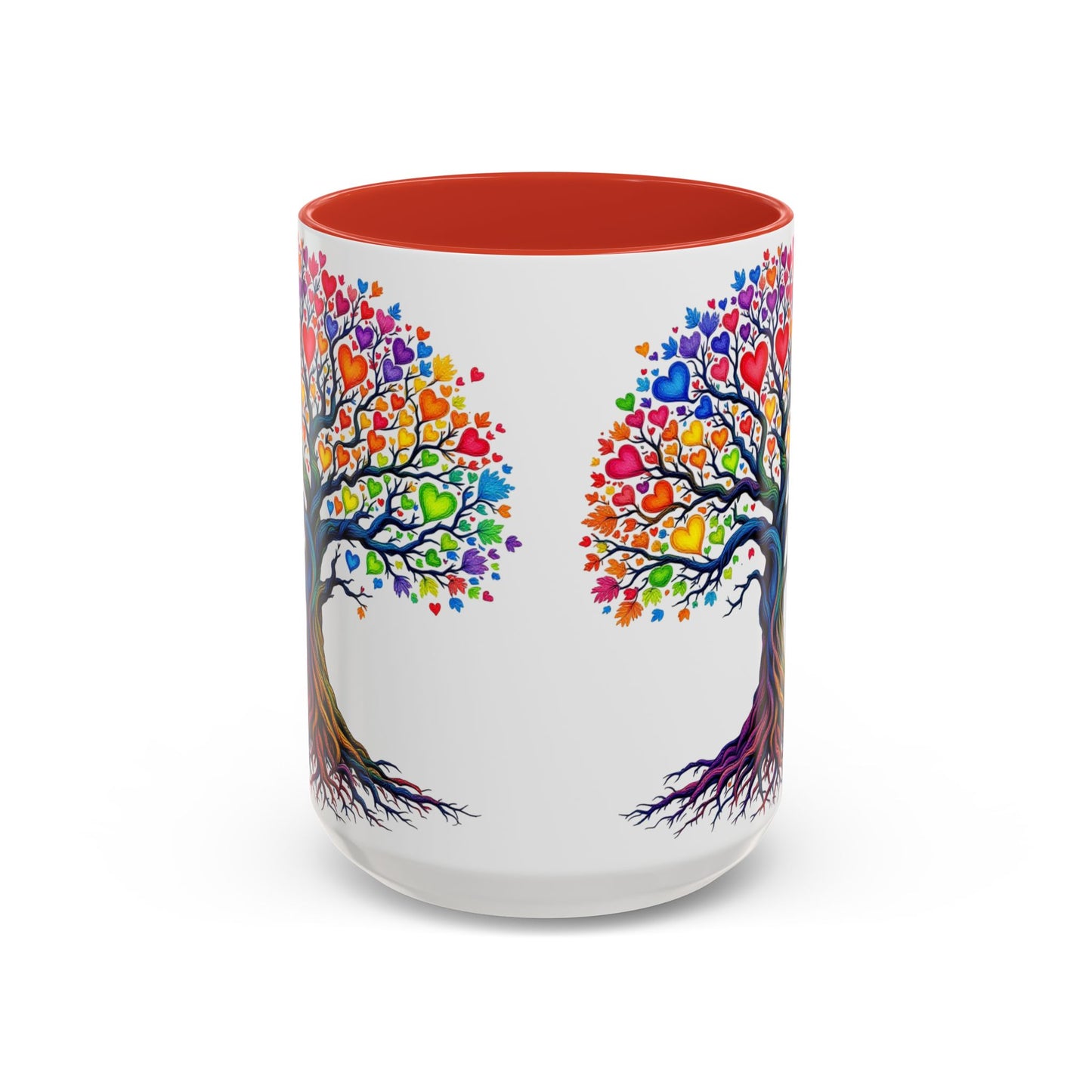 Rainbow Heart Tree Mug, Large 15oz