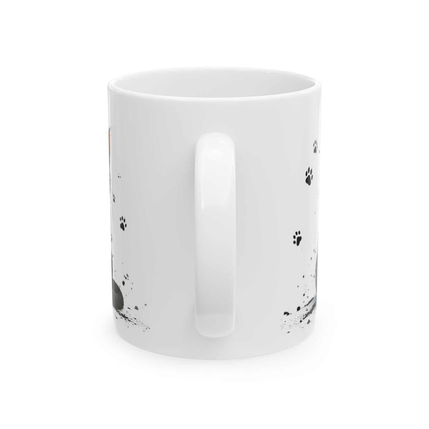 Black Cat Paw Print Ceramic Mug, Cat Lover Gift, Pet Adoption, Animal Enthusiast, Coffee Cup, Cute Cat Decor - Allegheny Avenue