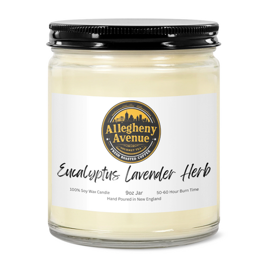 Eucalyptus Lavender Herb 9oz Hand Poured Jar Candle - Allegheny Avenue