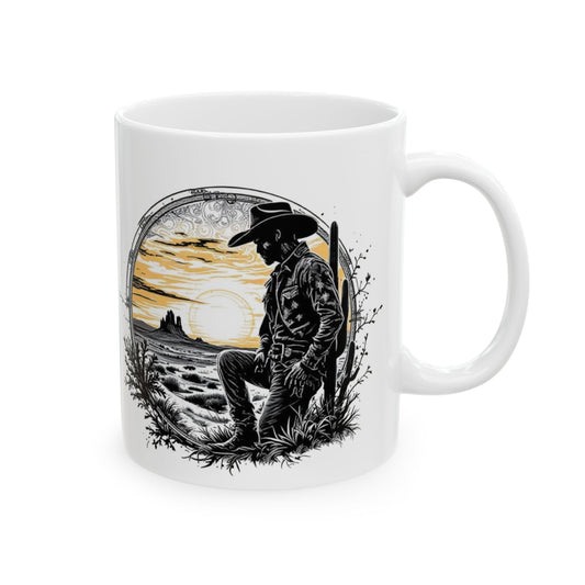 Cowboy Artistic Landscape Ceramic Coffee Mug