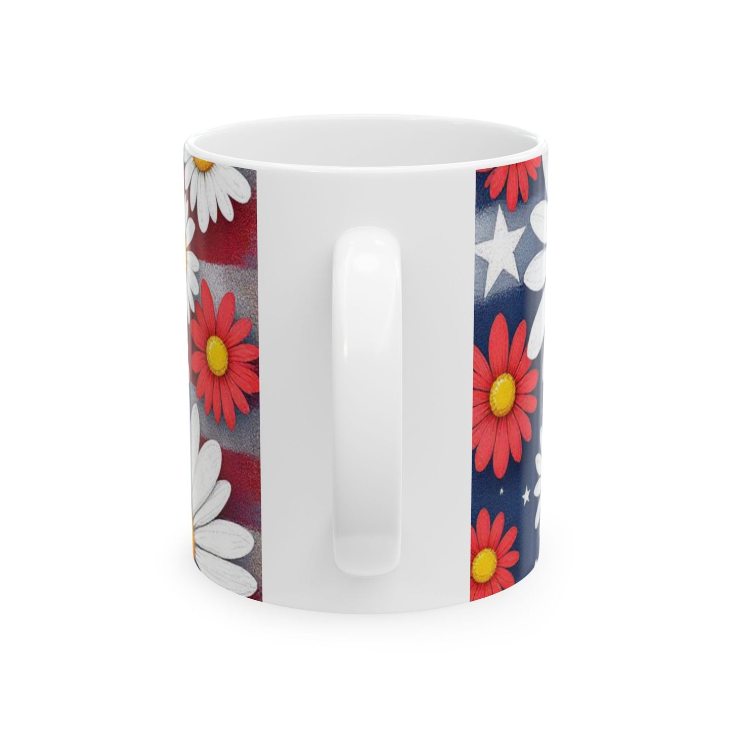 Patriotic Floral Ceramic Coffee Mug - Allegheny Avenue