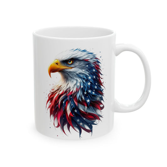 Patriotic USA Bald Eagle American Flag Design Ceramic Coffee Mug - Allegheny Avenue