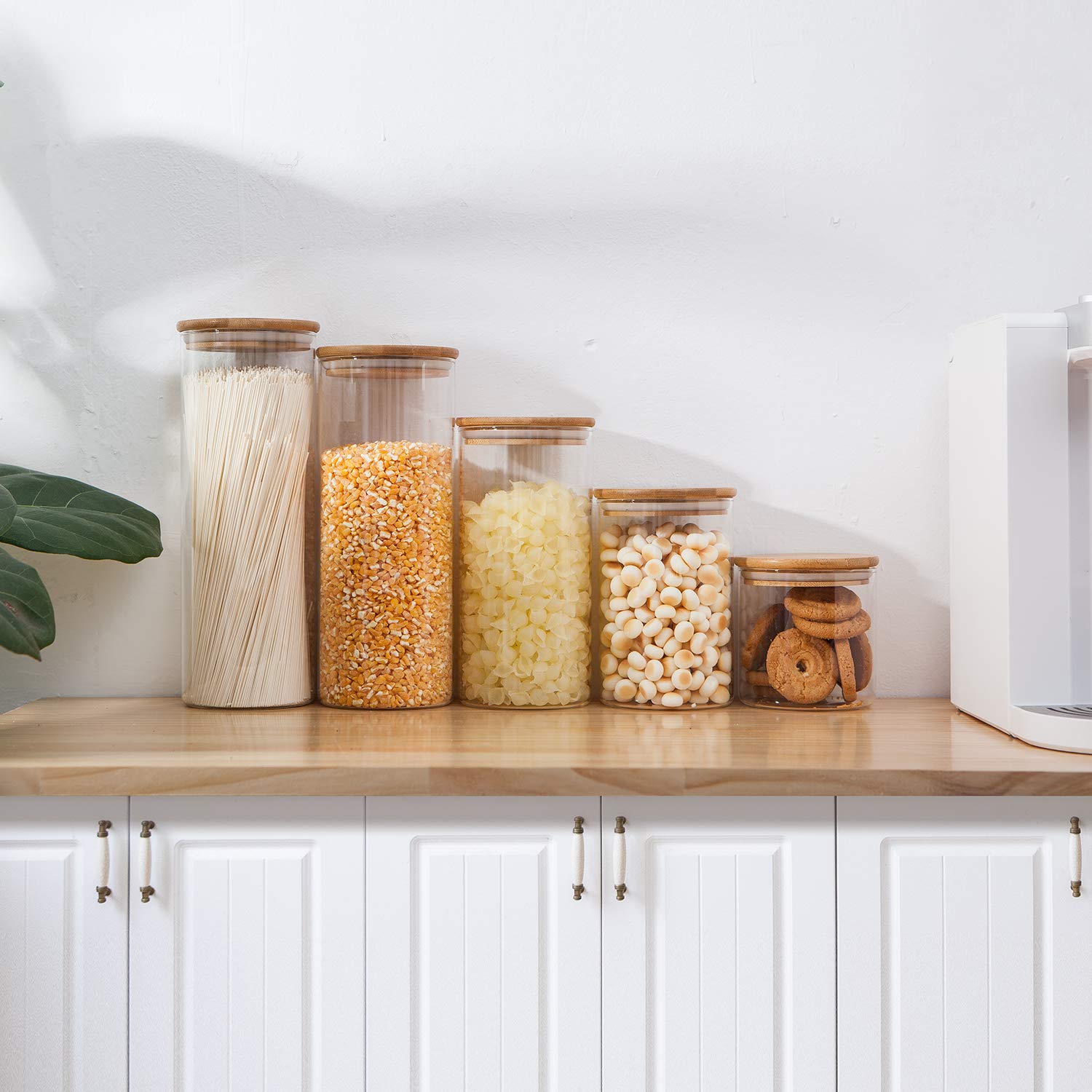 Glass Food Storage Containers, Food Jars with Bamboo Wooden Lids - Set - Allegheny Avenue