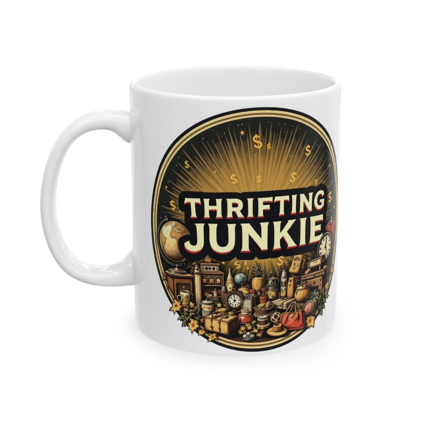 Thrifting Junkie, Vintage Inspired Ceramic Coffee Mug