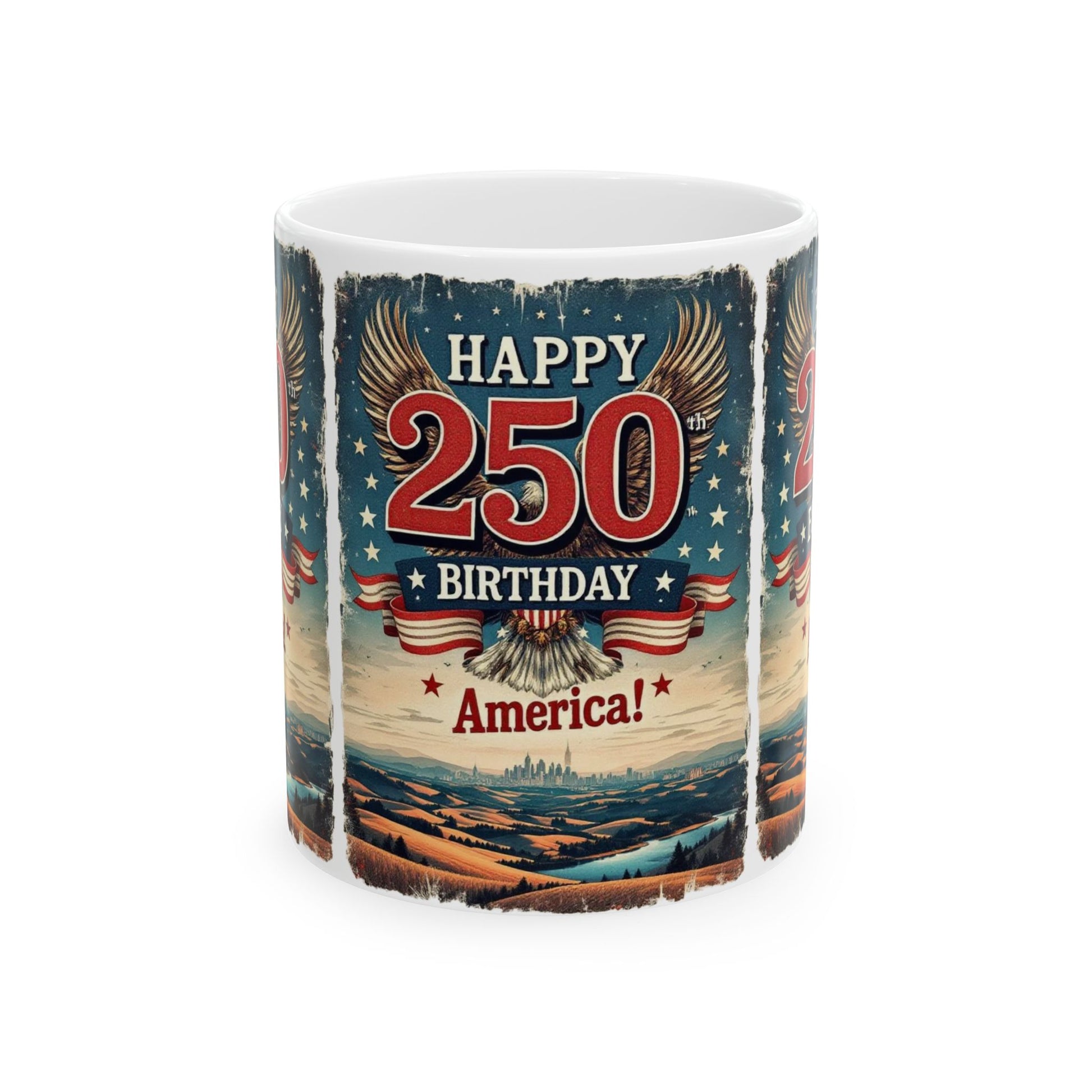 Happy 250th Birthday America Patriotic Coffee Mug - Allegheny Avenue