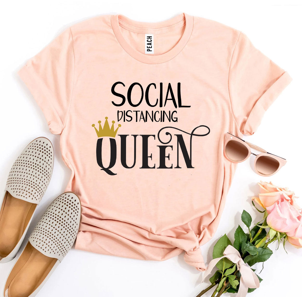 Social Distancing Queen T-shirt - Allegheny Avenue