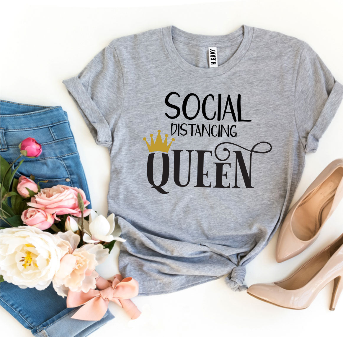 Social Distancing Queen T-shirt - Allegheny Avenue