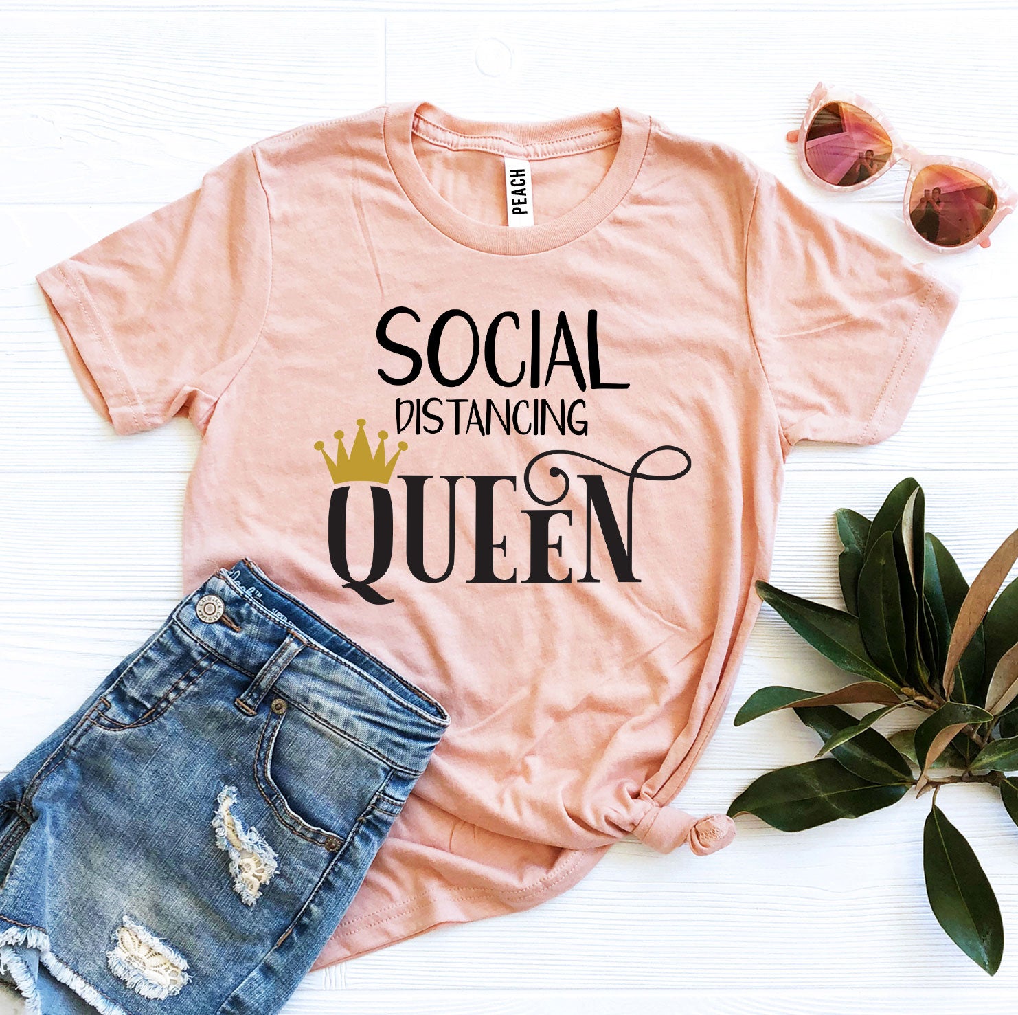 Social Distancing Queen T-shirt - Allegheny Avenue