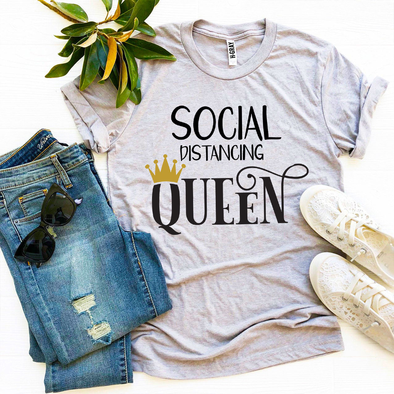 Social Distancing Queen T-shirt - Allegheny Avenue